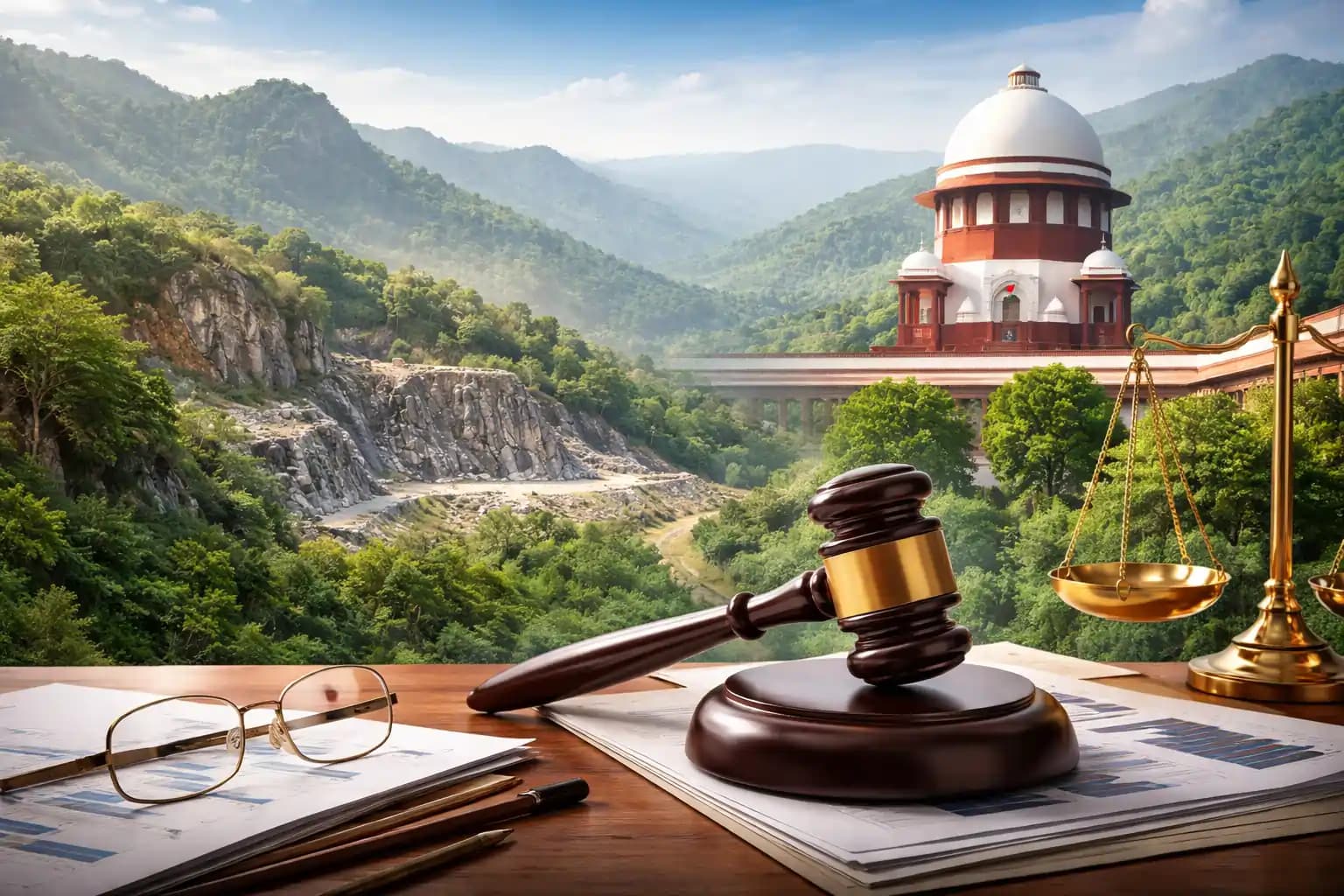 अरावली पर खनन रोक पर सुप्रीम कोर्ट की बड़ी सुनवाई: नई परिभाषा और आदेशों पर अस्थायी रोक