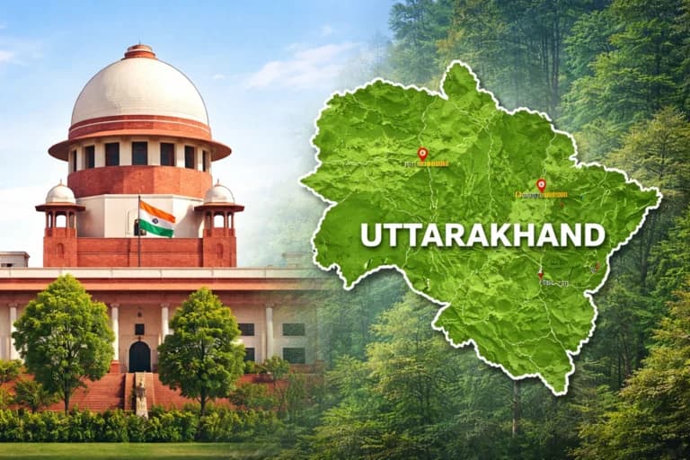सर्वोच्च न्यायालय ने उत्तराखंड में बड़े पैमाने पर वन भूमि पर अवैध कब्जे को लेकर चिंता जताई, जांच के आदेश दिए और विवादित सरकारी वन क्षेत्रों पर लेनदेन और निर्माण पर रोक लगा दी।